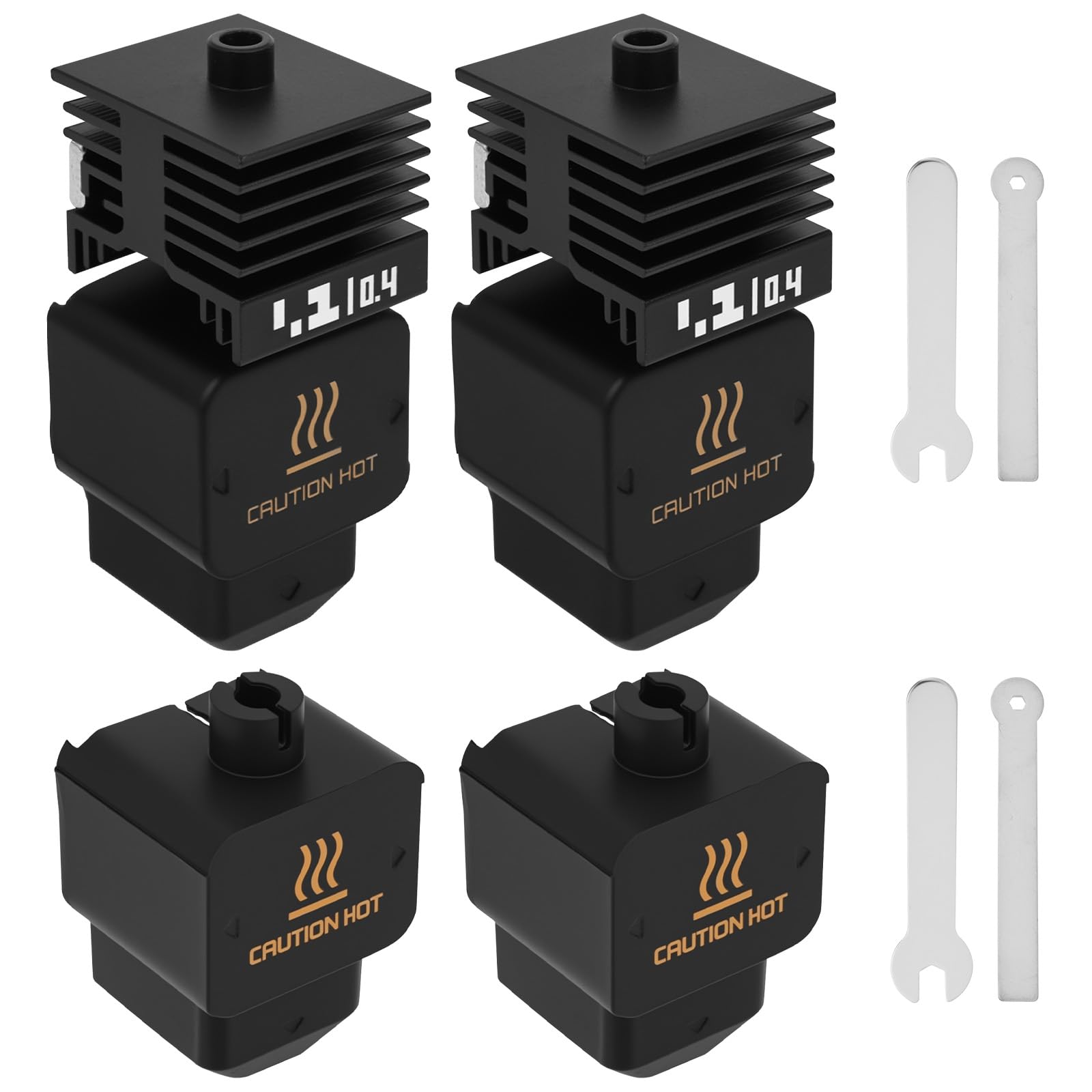 2-Pack 3D-Drucker Hotend-Kit 0,4mm Upgrade gehärtete Stahldüse Ersatz für P2S/H2D/H2S/A1/A1, mit 4PCS Silikon Abdeckung, Bis 550°C Hochtemperatur Magnetischer Schnellwechsel-Extruder