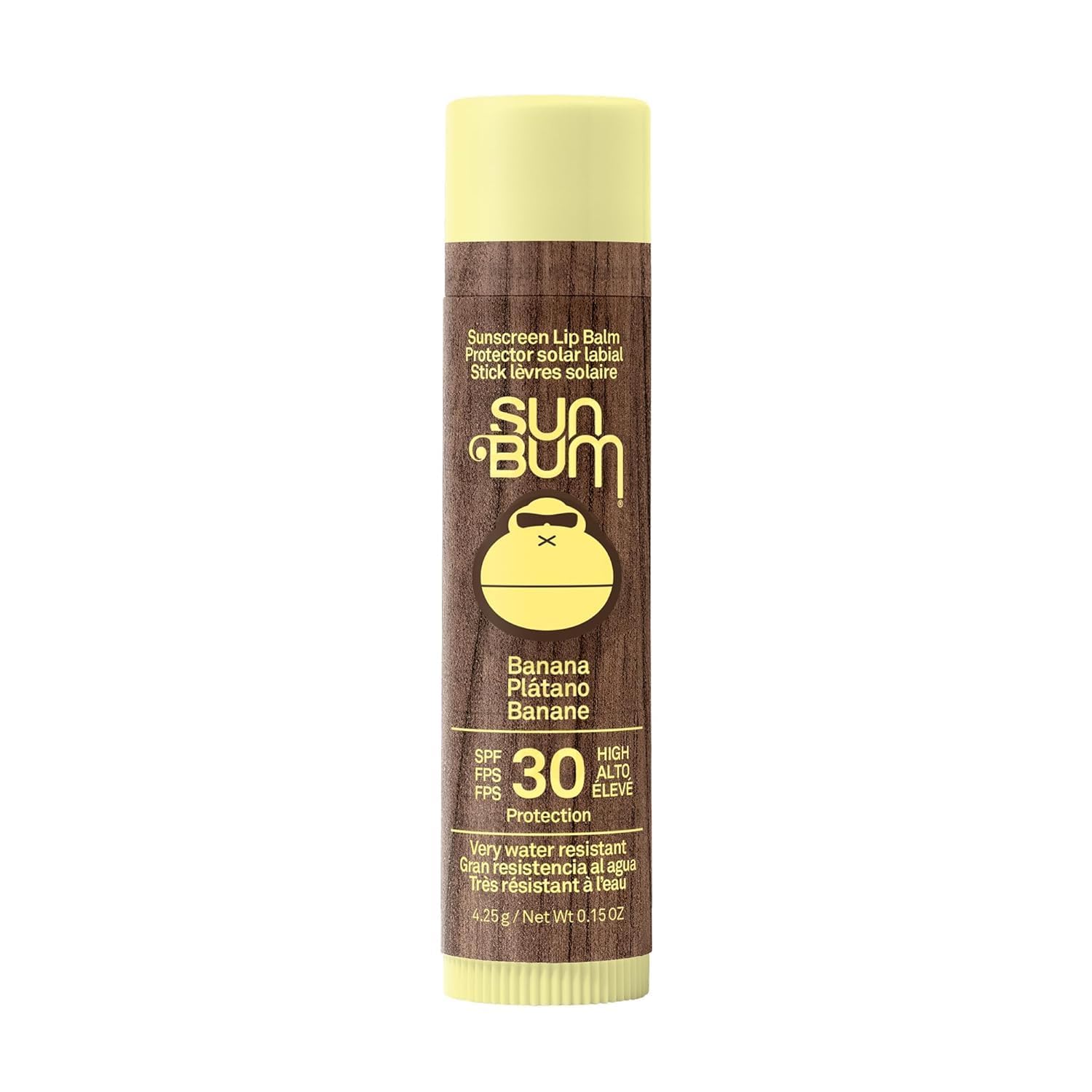 Sun Bum SPF 30 Banana Sunscreen Lip Balm, Vegan, Broad Spectrum UVA/UVB Lip Care, Made with Aloe and Vitamin E for Moisturised Lips, 4.25g