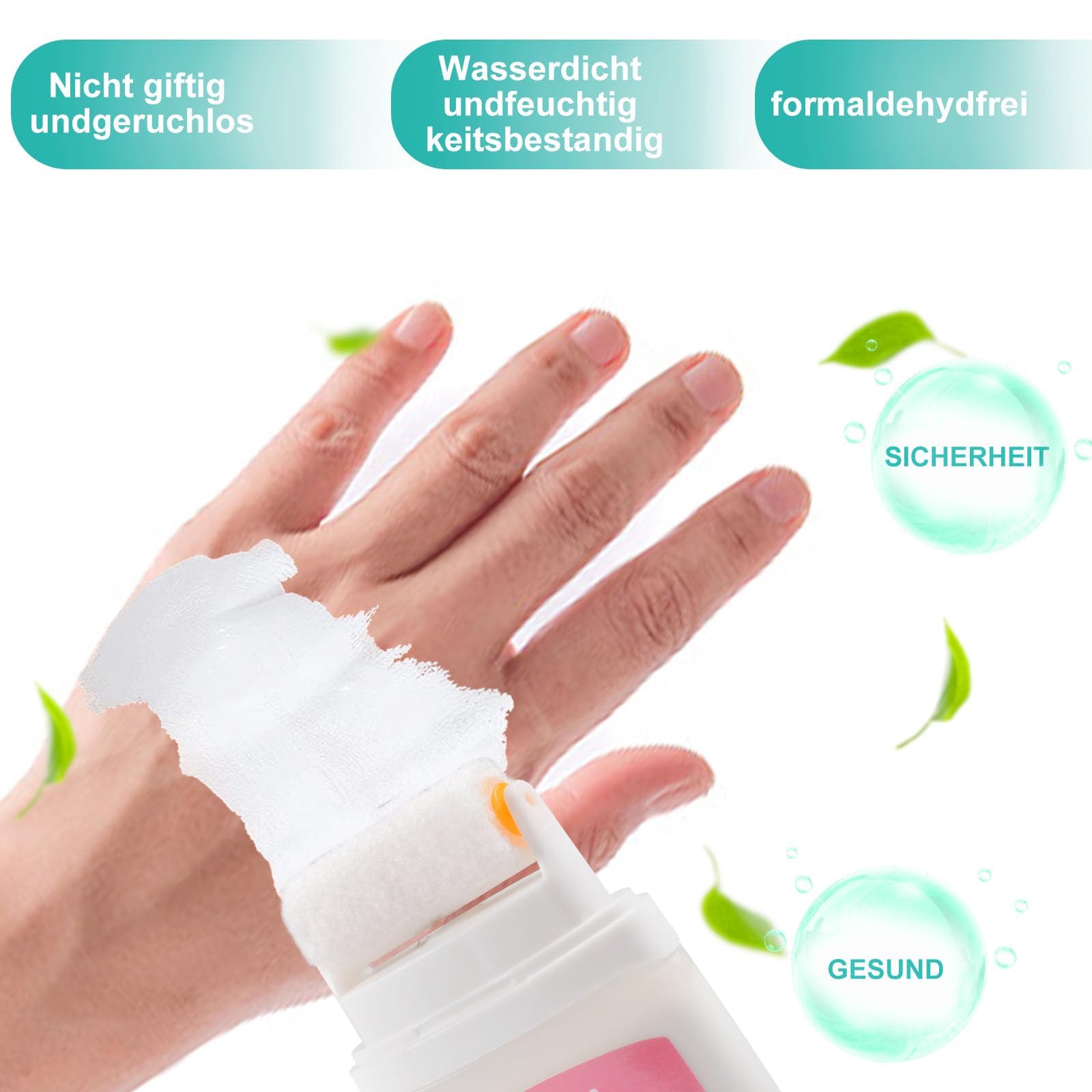 Funmo 2 Stück Wandreparatur Rollbürste,Wandfarbe Reparatur,Wandreparatur Creme,Small Roller Brush Wall Repair Tool für Reparieren von Fleckenflecken und Beschädigte Wände, 100g