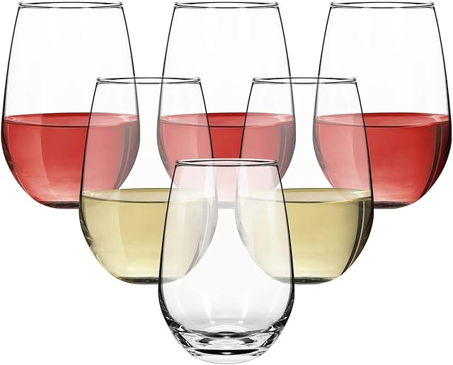 Vinsani Set of 6 Traditional Crescent Highball Glass Tumblers - 510ml (17.2oz) Highball Glasses