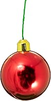 Vista 4 de Adornos de bolas de Navidad de plástico rojo brillante, decoraciones colgantes irrompibles para interior/exterior (70 mm)