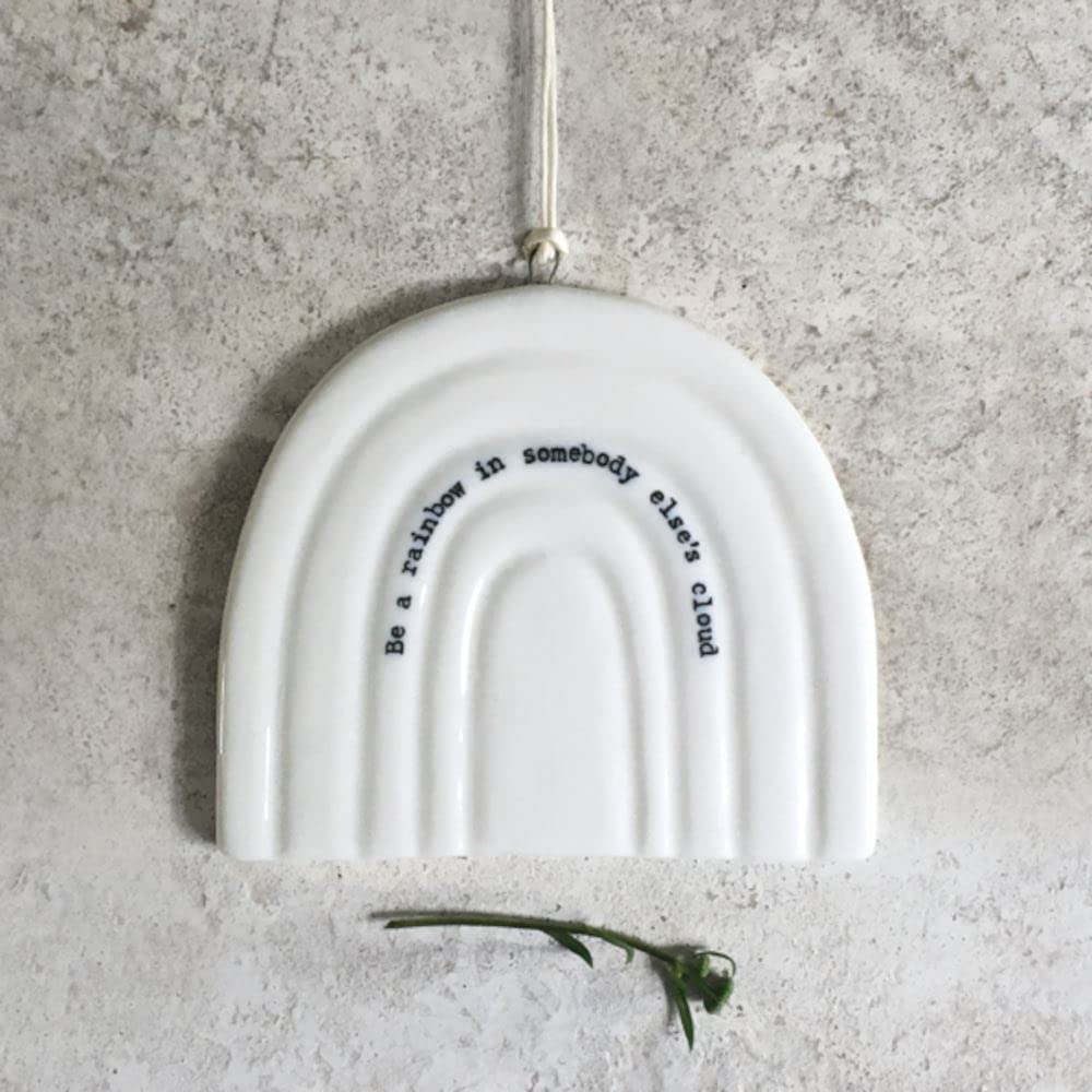 East of India Be A Rainbow Porcelain Hanger, Hanging Porcelain Gift, Thinking of You Gift, Porcelain Keepsake, Gifts For Friends Family