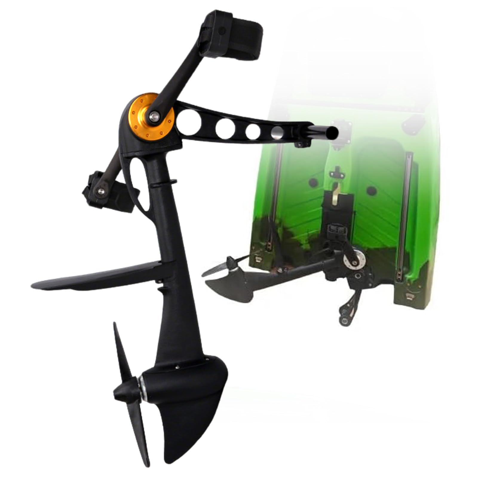 Kayak Pedal Drive, Underwater Clips Pedal System, Kayak Pedal System, Kayak Accessories, for Inflatable Fishing Boats，72×40×15 Cm (28.3×15.7×5.9 In)，Reversible Left/Right Mount, No Hull Modification
