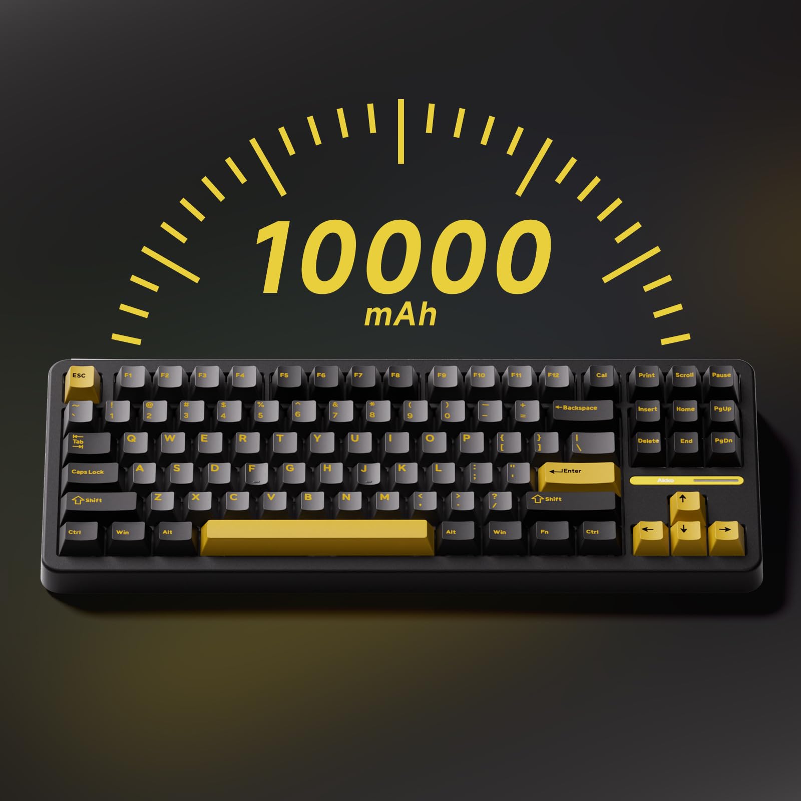 Teclado Mecânico Akko TAC87 RGB Preto e Dourado TKL Switch Akko