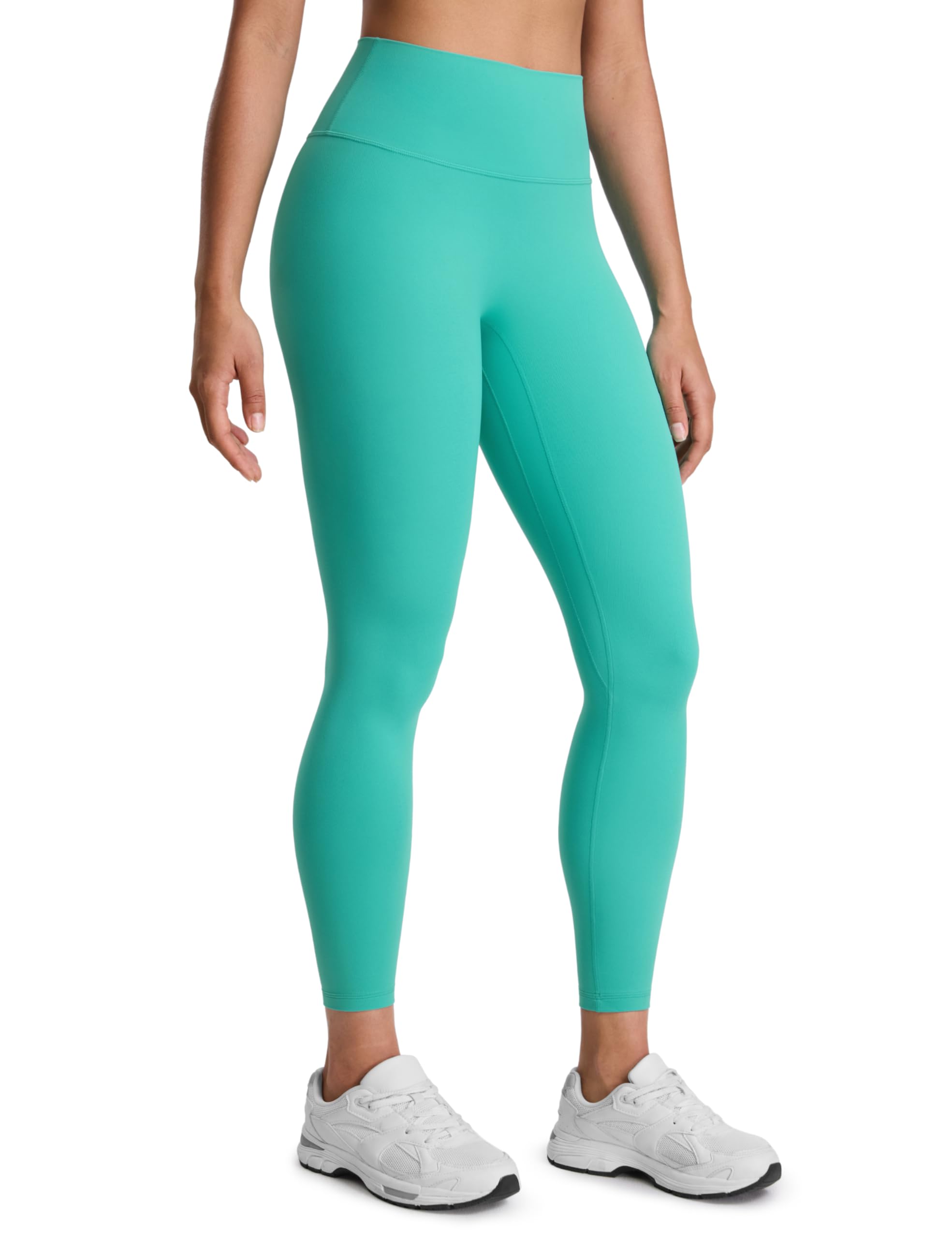 Crz Yoga Women's Atlantis Green Sculptair No Front Seam Yoga Leggings 25" - High Waisted Stretchy Workout Athletic Pilates Soft Pants 14
