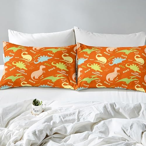Miniatura 5 de Funda de edredón de dinosaurio para niños y niñas, funda de edredón con bonito patrón de dinosaurio, tamaño individual, regalo para adolescentes y