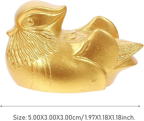 Miniatura 2 de 1 par de estatua de mandarín Feng Shui chino Yuan Yang Love Birds esculturas de pájaros de latón para decoración de mesa del hogar, boda