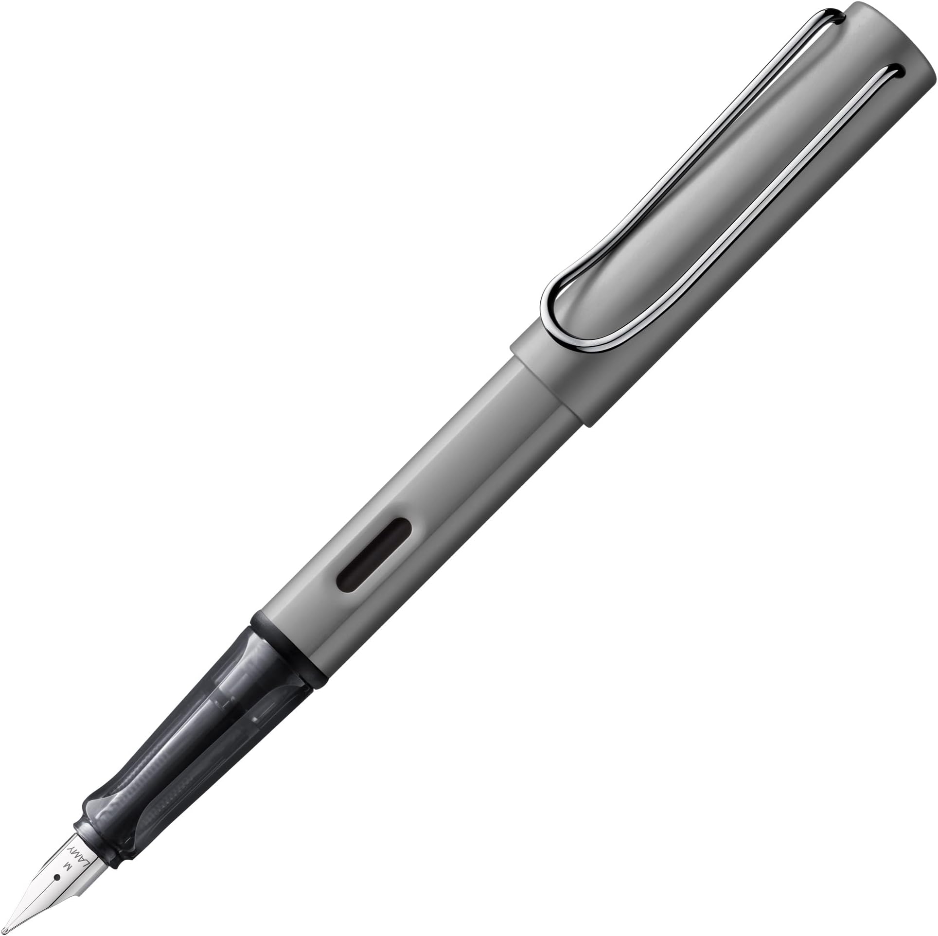 AL-star 026 Fountain Pen - Aluminium Graphite Colour Fountain Pen with Transparent Grip and Steel Nib - EF Nib Size