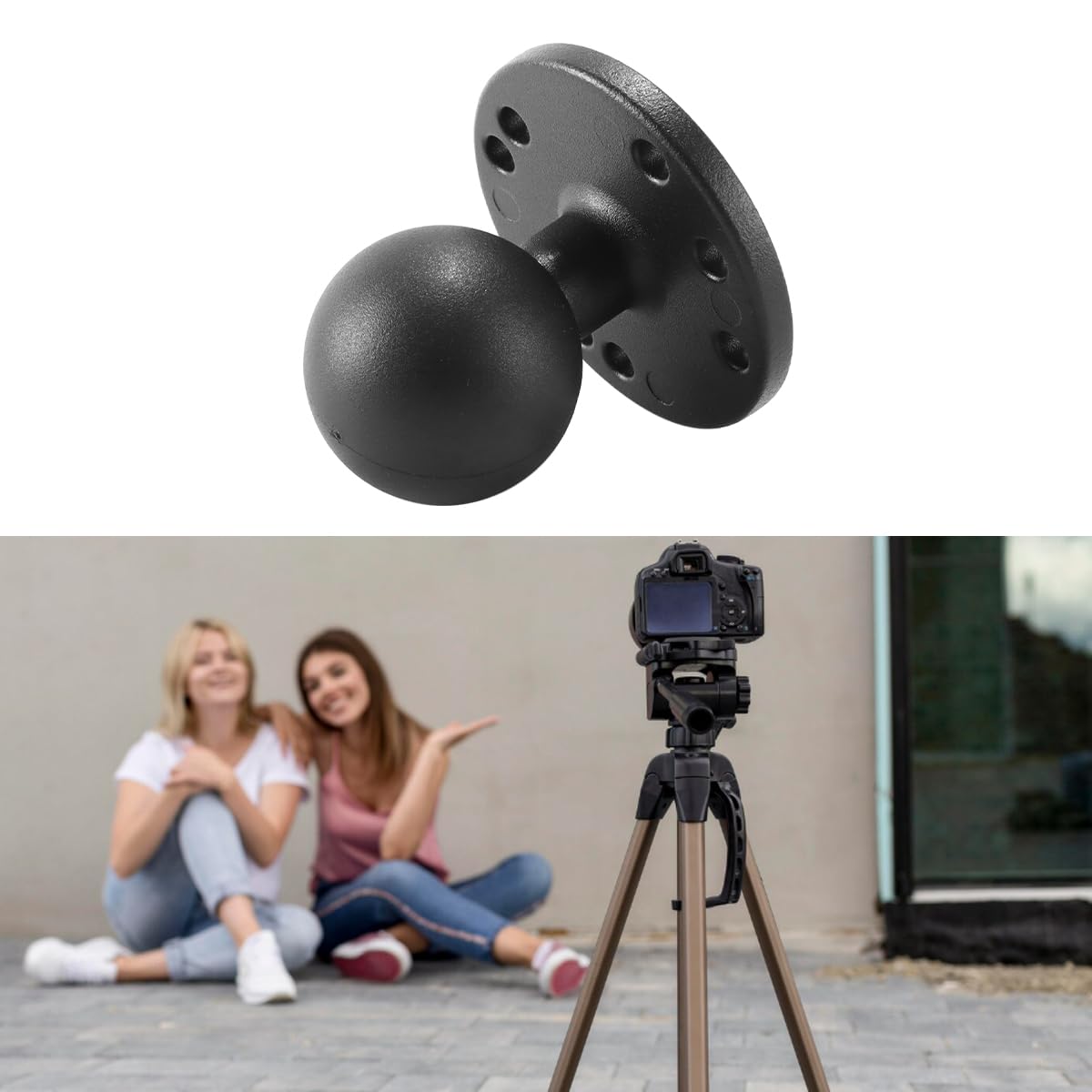 Ludom Support de boule de 38 mm en alliage d'aluminium de taille C, compatible avec les supports industriels et agricoles, les sondeurs et les supports de tuyaux.