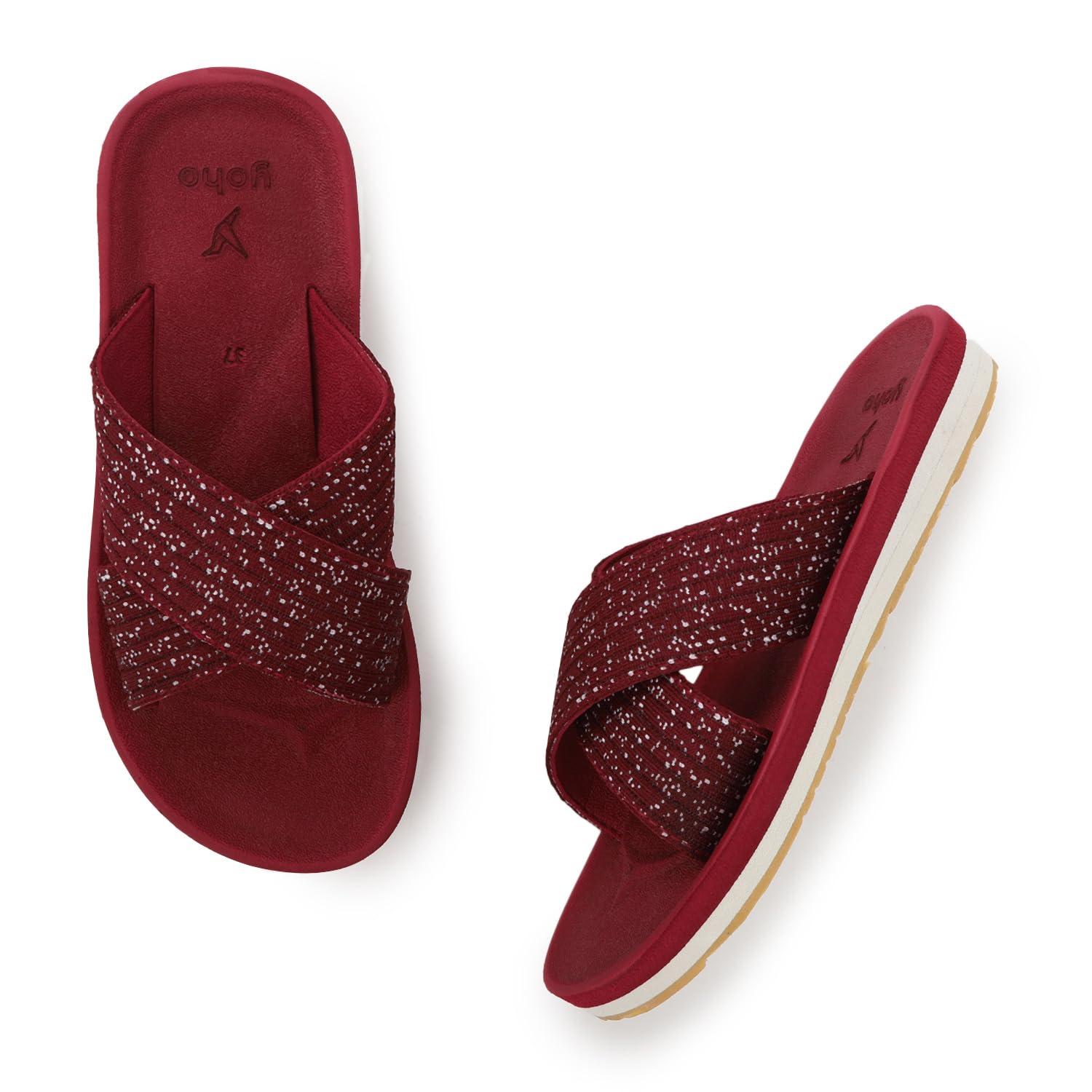 YOHO Starry Women Ortho cushion Slippers | Extra Soft yet durable cushion slippers | Cross strap for better grip | Skin friendly | Lightweight, Waterproof & Outdoor friendly | Coral Red - UK 6 (B0D6NDJSWR) Amazon Price History, Amazon Price Tracker