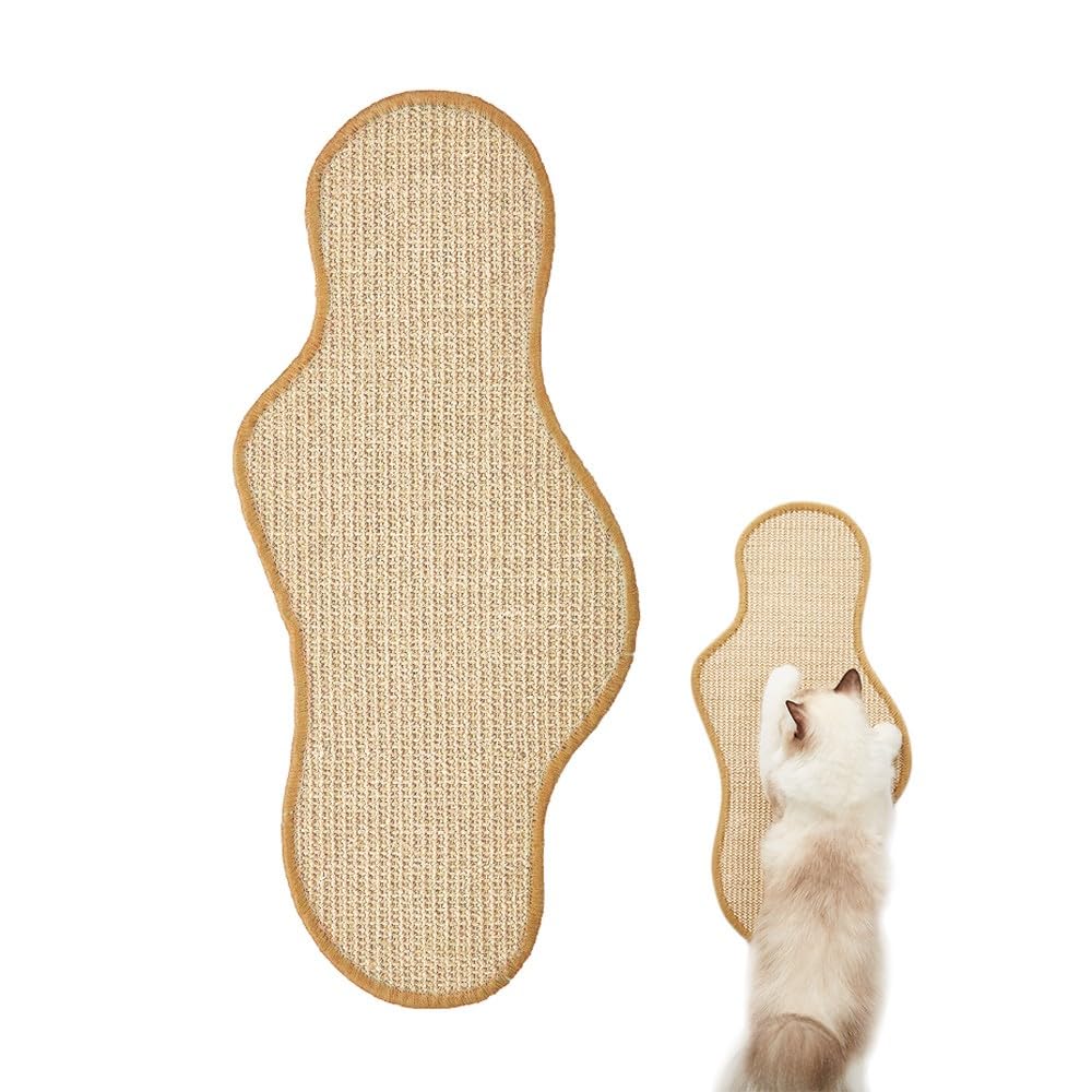 pawstrip Cat Scratch Pad, Sisal Wall Scratchers for Indoor Cats, Cat Scratching Mat, Cat Scratch Furniture Protector, Wall Mounted Cat Scratcher