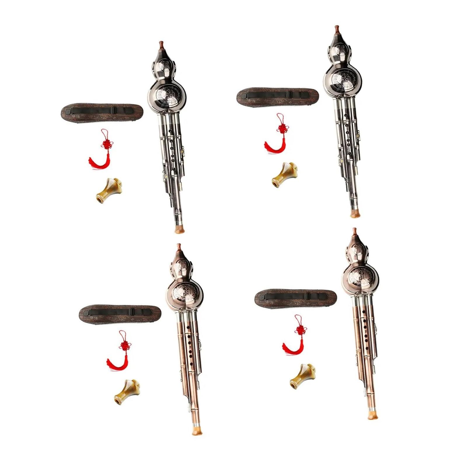 Strumento A Fiato Professionale Tradizionale Chiave C/B Hulusi(Copper B Key)