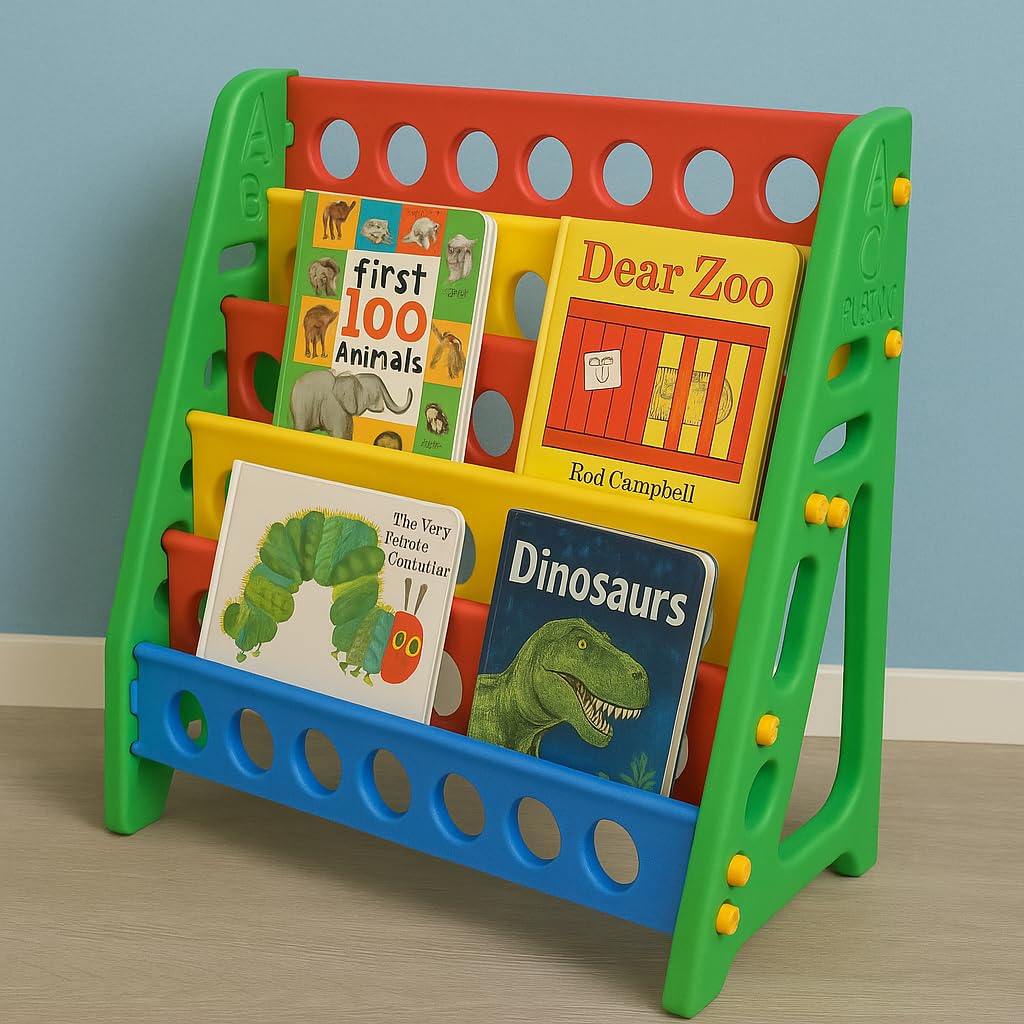 eHomeKart Books Storage Organizer for Kids Multi-Purpose Shelves for Books Storage - Multi-Colour Book Shelf Cabinet - Perfect for Home, Play Schools & Kindergarten-image-1