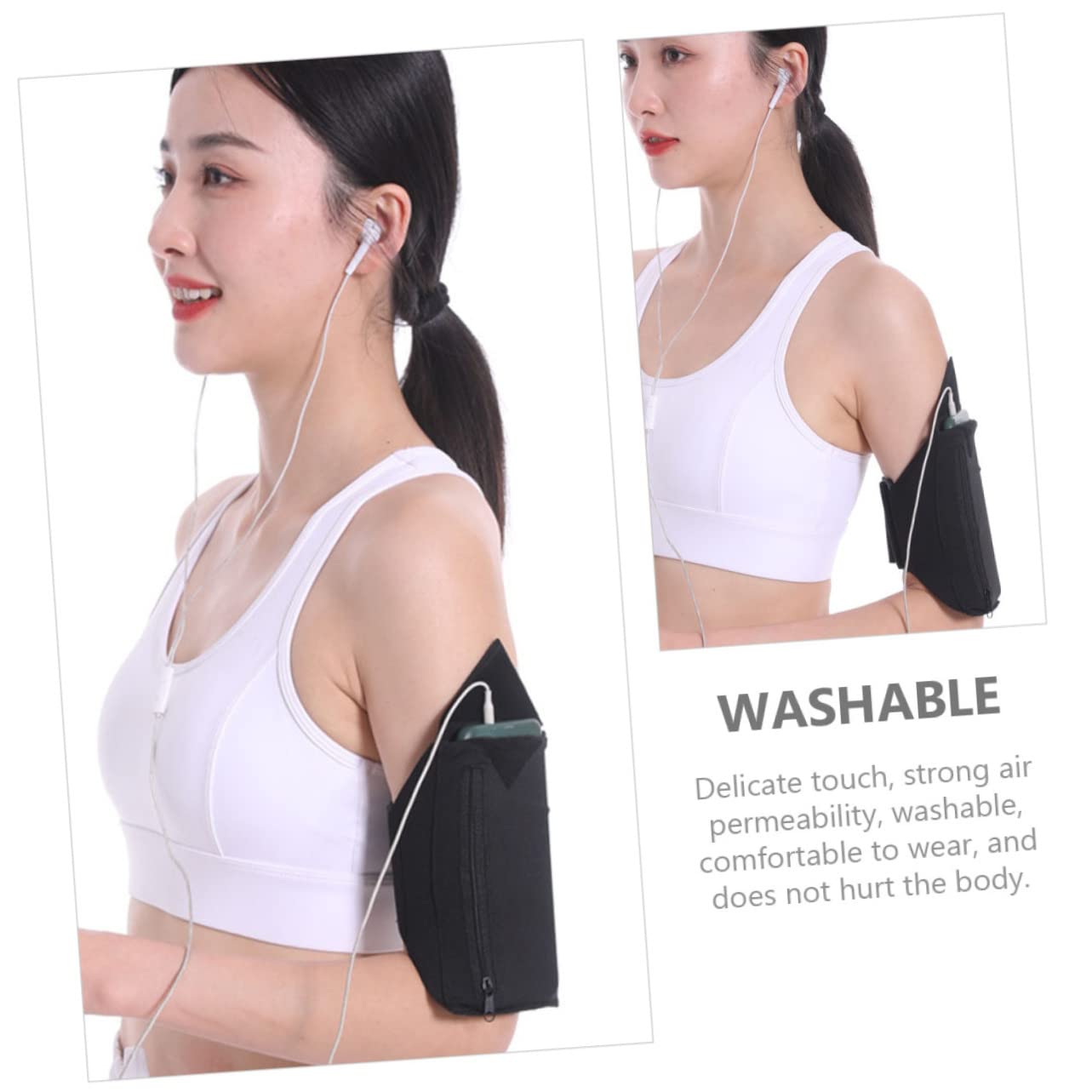 Uonlytech 4piezas Bolsillo Multifuncional para Teléfono Brazo y Soporte Deportivo para Correr y Actividades Al Aire Compatible Smartphones hasta Ligera y Lavable
