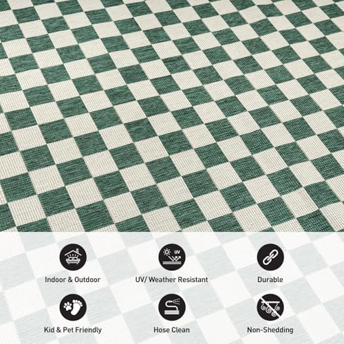 Tapete verde reversible resistente para interior y exterior 2 x 7 ft miniatura 4
