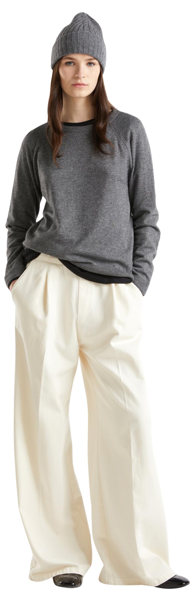 United Colors of Benetton Women's Sweater, Grey, M