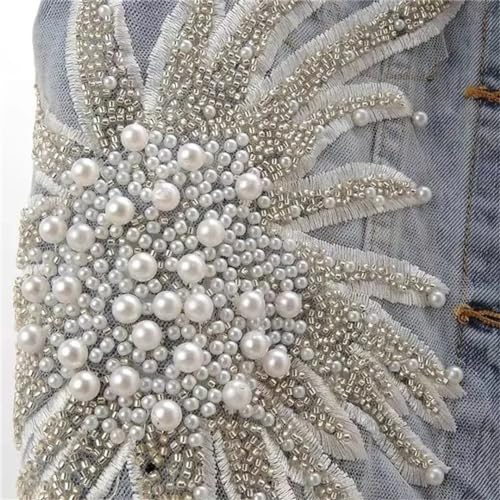 Women Pearls Vest Coat Ripped Autumn Jeans Jacket Sleeveless Loose Short Coat Waistcoats4