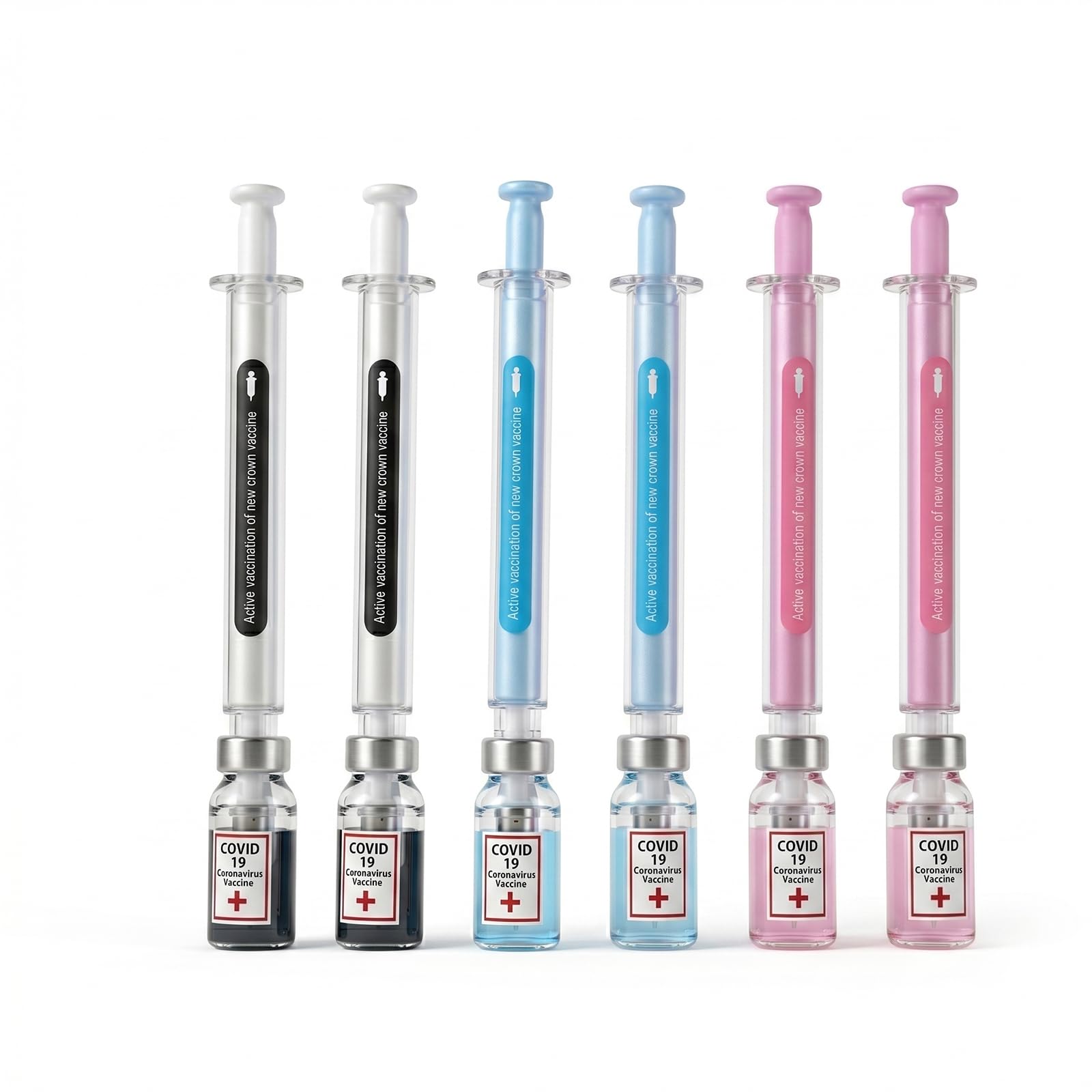 JORCEDI Creative Syringe Shaped Gel Pens 3/6/9 Pack Novelty Ballpoint Pens Fun Accessories for Work Creative Stationery Gift for Students Office School Random Colours (6 PCS)