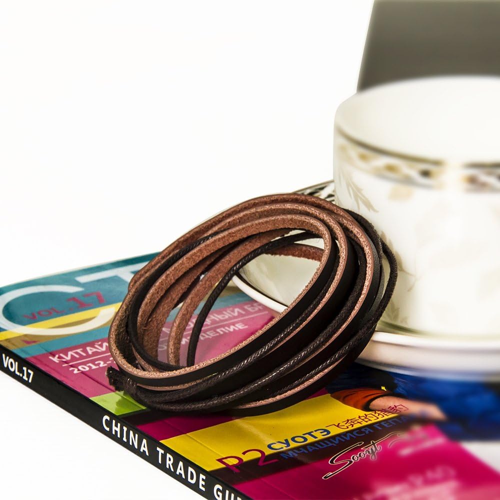 Chic Exquise Designs Handmade Genuine Vintage Leather Wrist Cuff Wrap Bracelet Adjustable A: 1 Brown