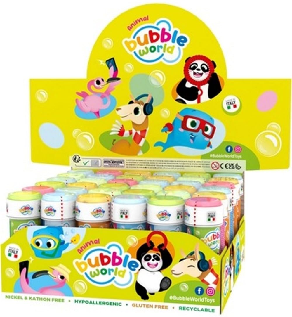 DULCOP - Bulles World Animaux - Bulles de Savon - 60 ML - 047002R - Blanc - Plastique - Licence Officiel - Jouet Enfant - Jeu de Plein air - À Partir de 3 Ans
