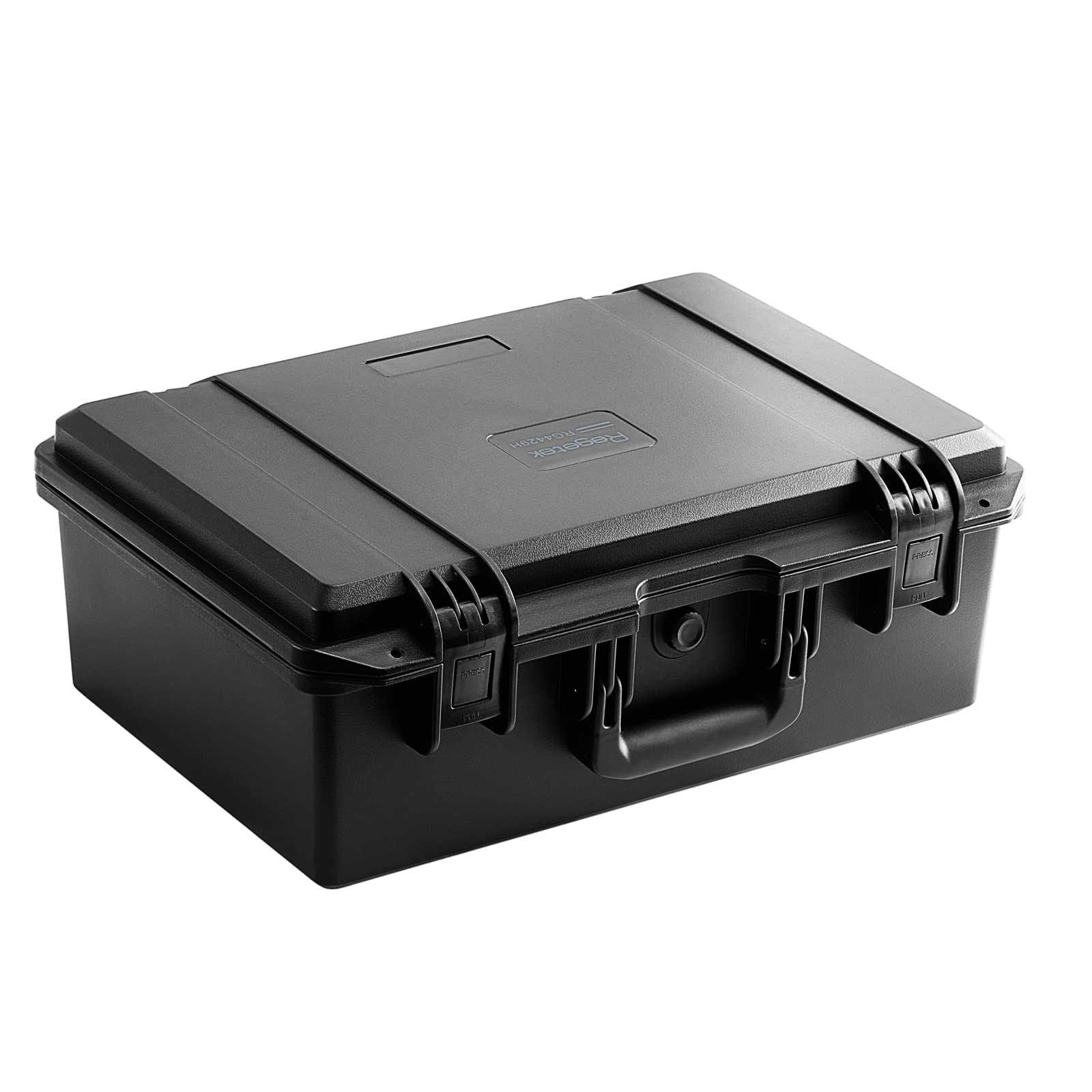 Regetek Waterproof Hard Gun Case, 18.62"x 13.70"x 6.81" Multi-Purpose Case with Customizable Pick & Pluck Foam for Pistol, Shotgun Hand Gun, Camera, Camcorder,Drone,instrument IP67, Shockproof