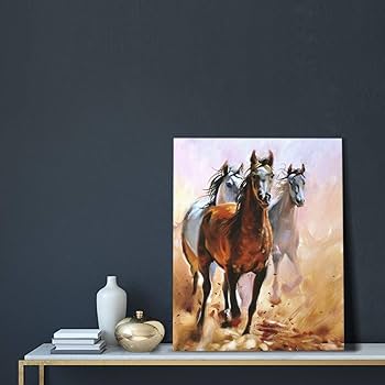 Amazon.co.jp: 絵画 インテリア おしゃれ 走っている馬 アート