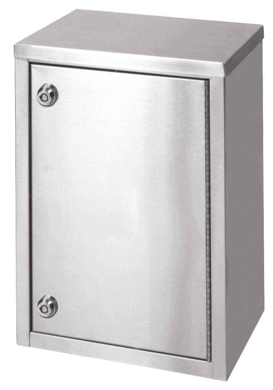 Single Door Extra Wide Stainless Steel Narcotic Cabinet with Duel Locks (15"H X 11"W X 8"D)