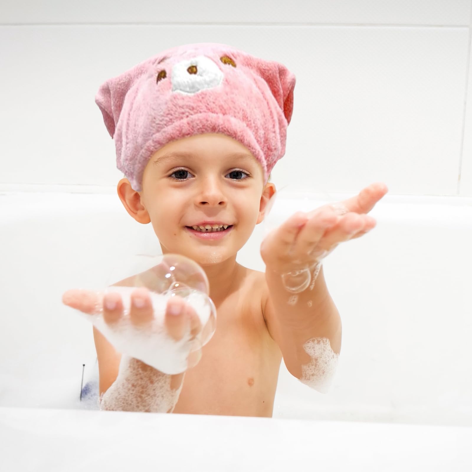 3 Pezzi Asciugamano per Capelli, Turbante Asciugacapelli, Asciugamani Capelli Turbante per Bambini, Super Assorbente, Asciugatura Rapida Aciugamani In Microfibra per Capelli Corti e Lunghi