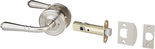 Juego de rosetón clásico con palancas Turino para mano izquierda Privacidad en níquel satinado.