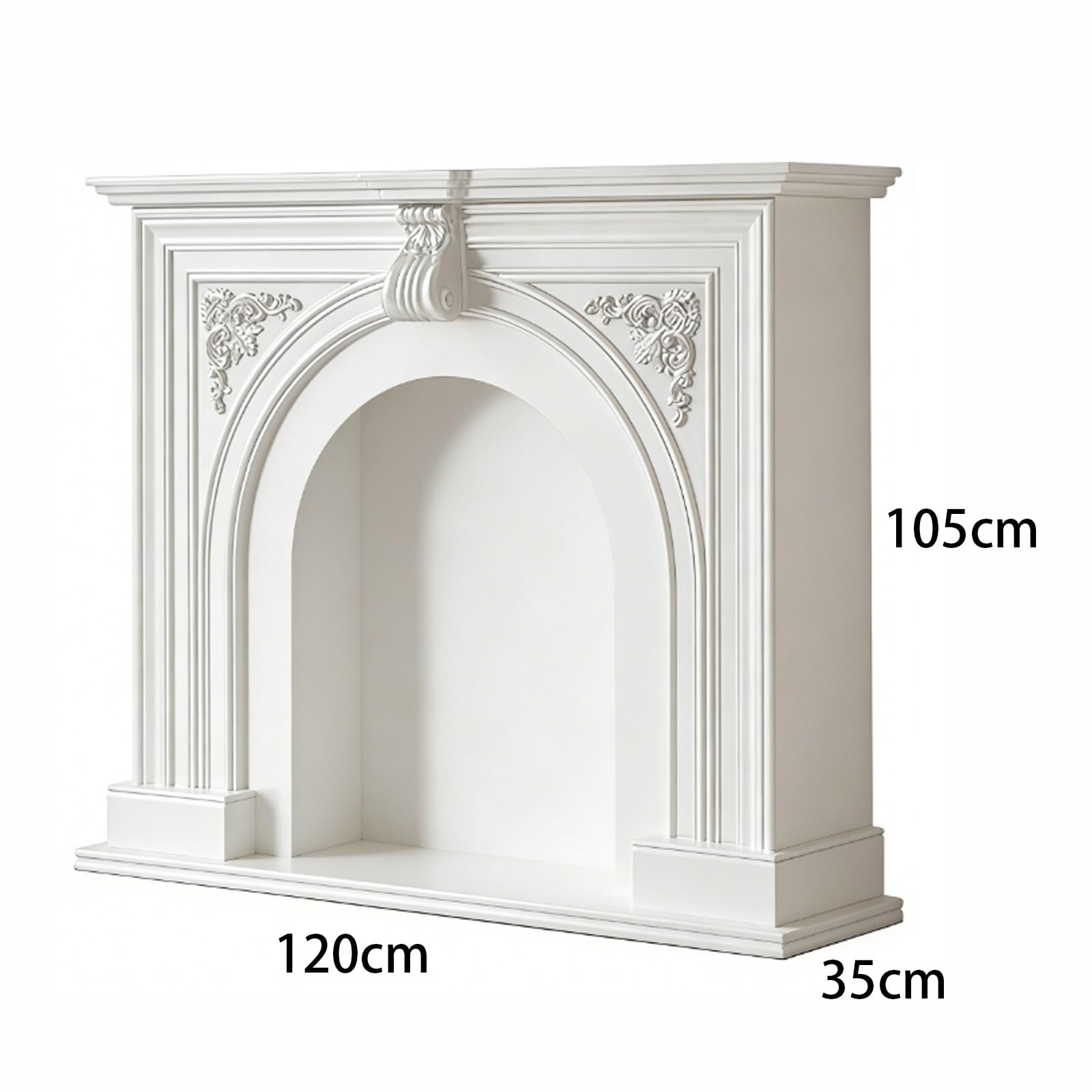 Camino in marmo Cornice for camino ad arco bianca, cornice decorativa autoportante in legno Cornice per camino(M)