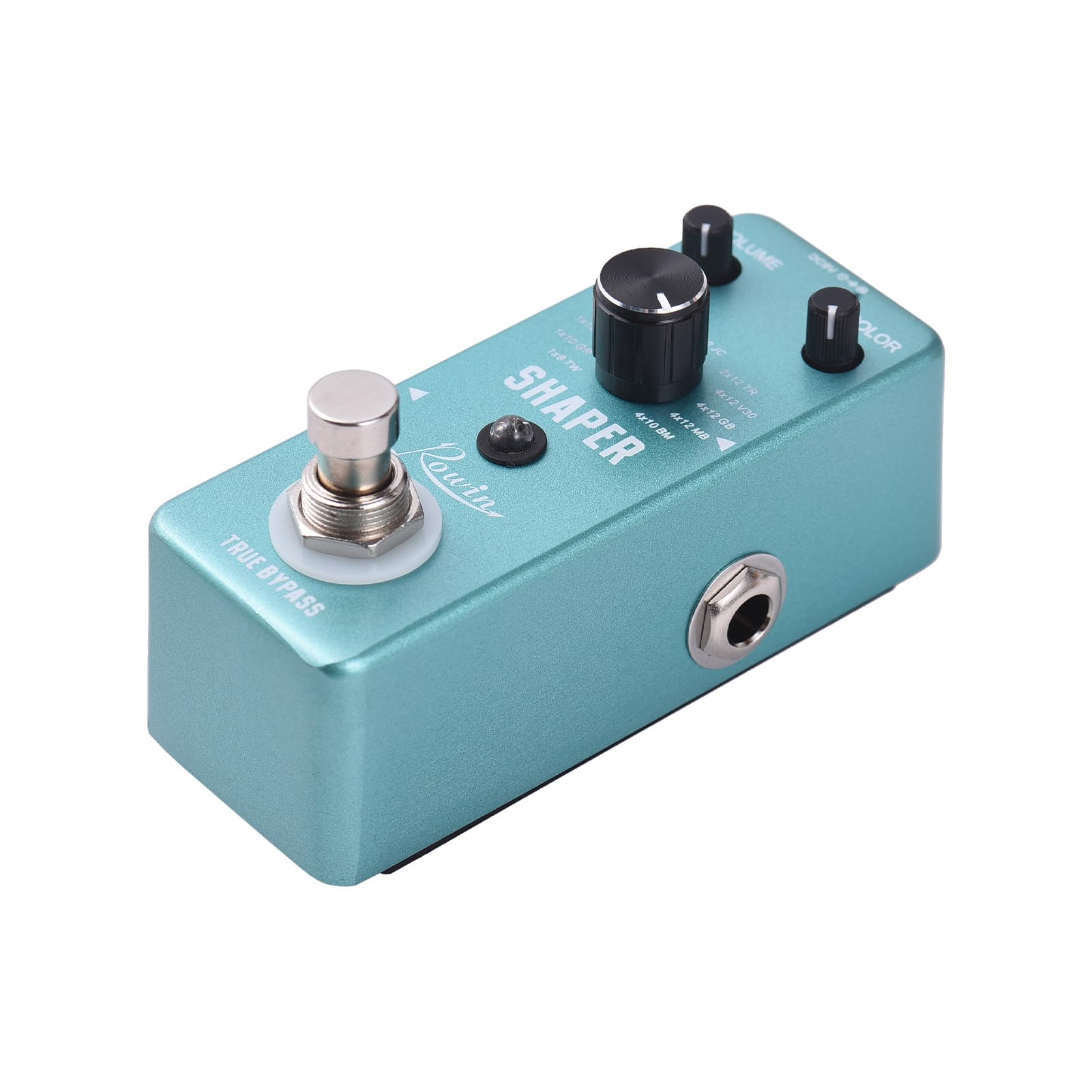 Rowin Pedale Effetti per Chitarra, 11 Modelli, Funzionalità True Bypass Interruttore a Pedale per Chitarristi Elettrici, Prestazioni in Lega di Zinco Ciano