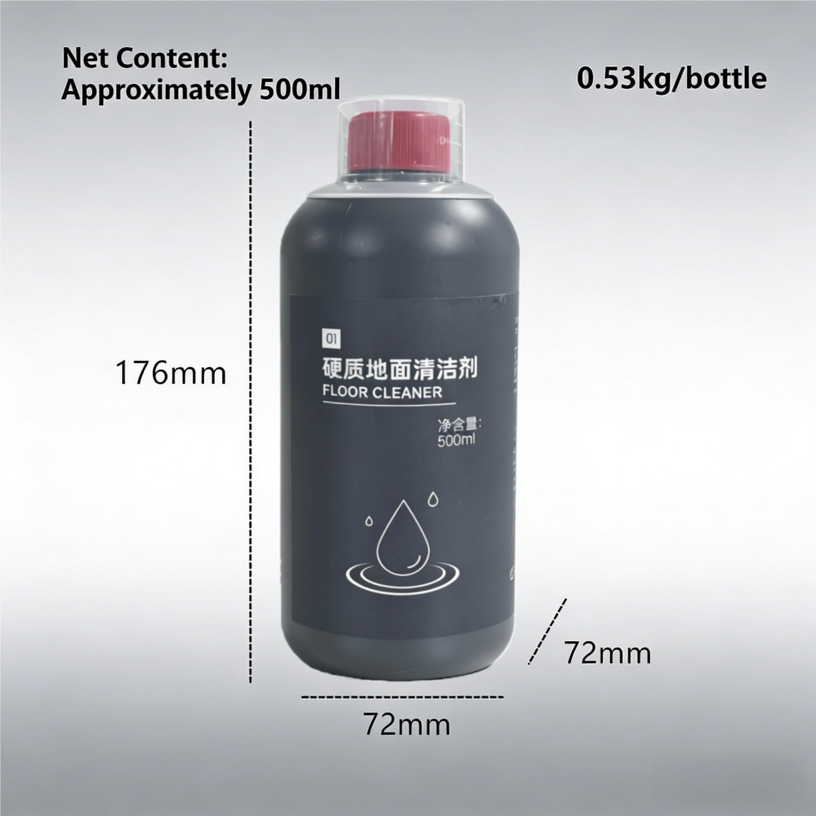 Líquido Limpiador for Suelos Duros, 3 Botella 500ml, Adecuado for Madera y Azulejos, Fórmula de Baja Espuma, Deja los Suelos Brillantes y Frescos, Compatible con Dyson Wash G1