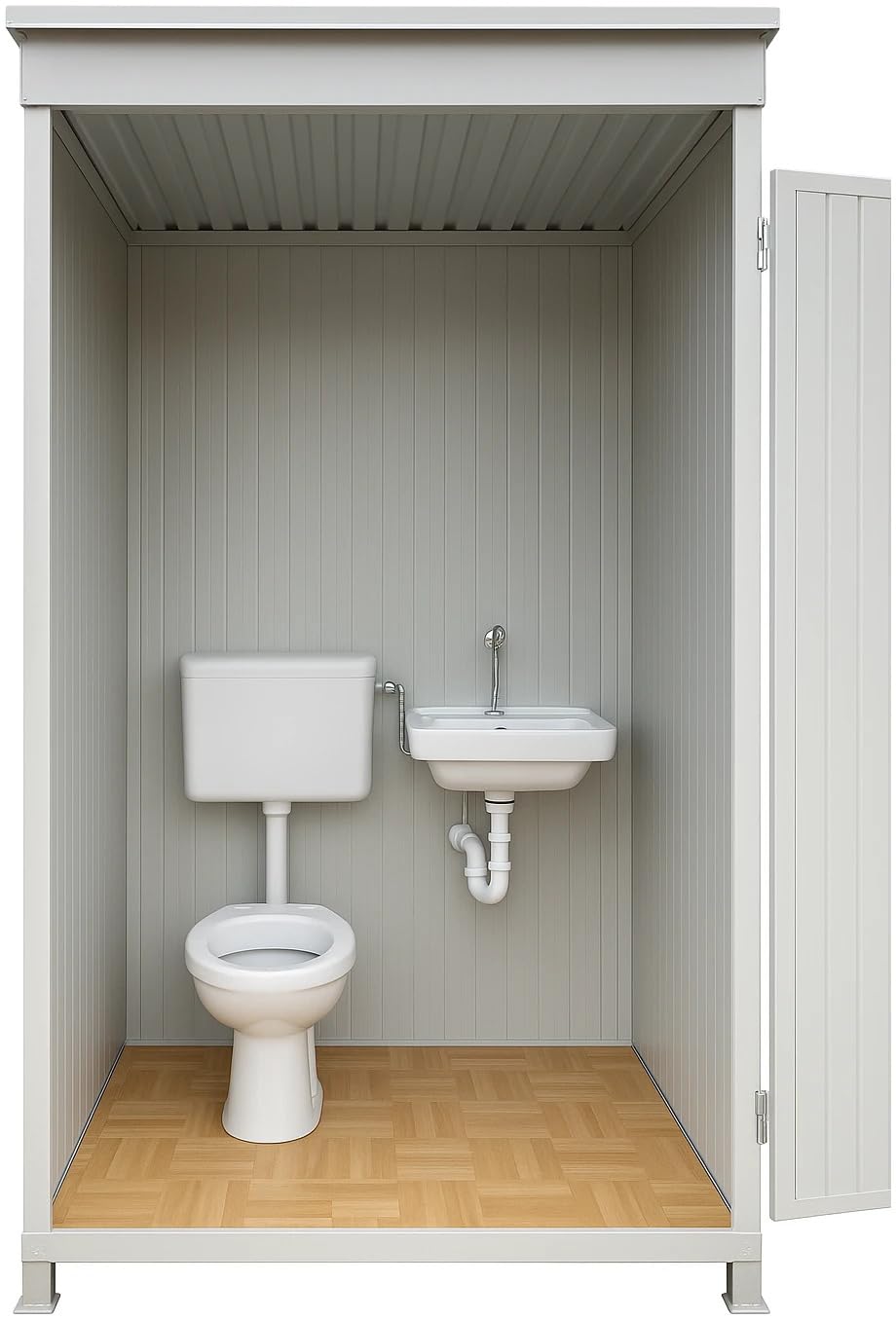 Bagno Chimico Coibentato Portatile da Cantiere in ferro, Made in Italy - WC Mobile per Cantieri, Giardini, Concerti, Eventi e Uso Privato - Bagno da Esterno Resistente e Facile da Installare
