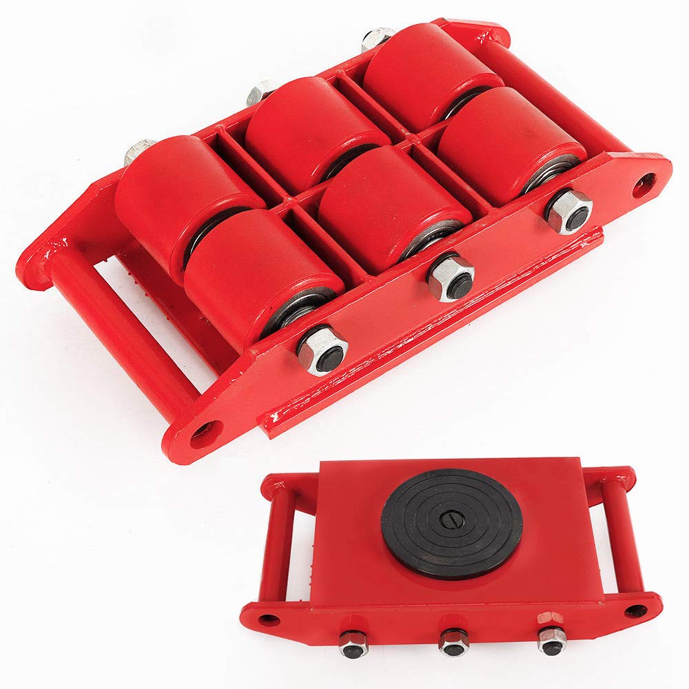 Wanlecy 8T Machinery Mover Roller Dolly Skate 17600-lb Machinery Skate with 360 Rotation Cap (8T (17
