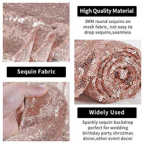 Telón de lentejuelas Rose Gold 4PCS 2FTx8FT miniatura 3