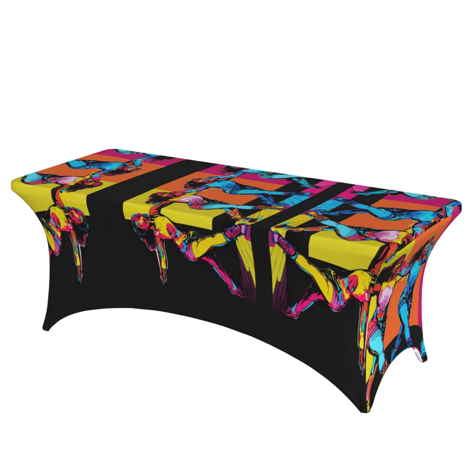 Housses de table extensibles en élasthanne infroissable imprimé gymnastique