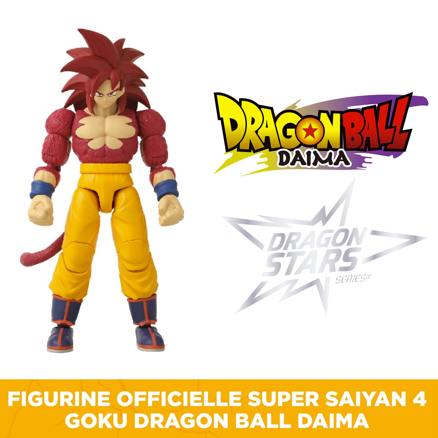 BANDAI Dragon Ball Daima Figura de Acción SS4 Goku Daima Dragon Stars de 17 cm, Inspirada en la Nueva Serie de TV Dragon Ball Daima (2024), Articulada y Multicolor (40737)