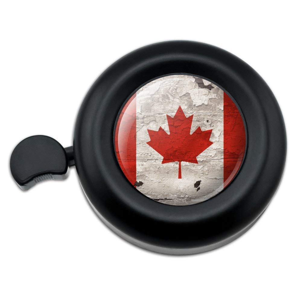 GRAPHICS & MORE Rustic Distressed Canada Flag on Wood Bicycle Handlebar Bike Bell