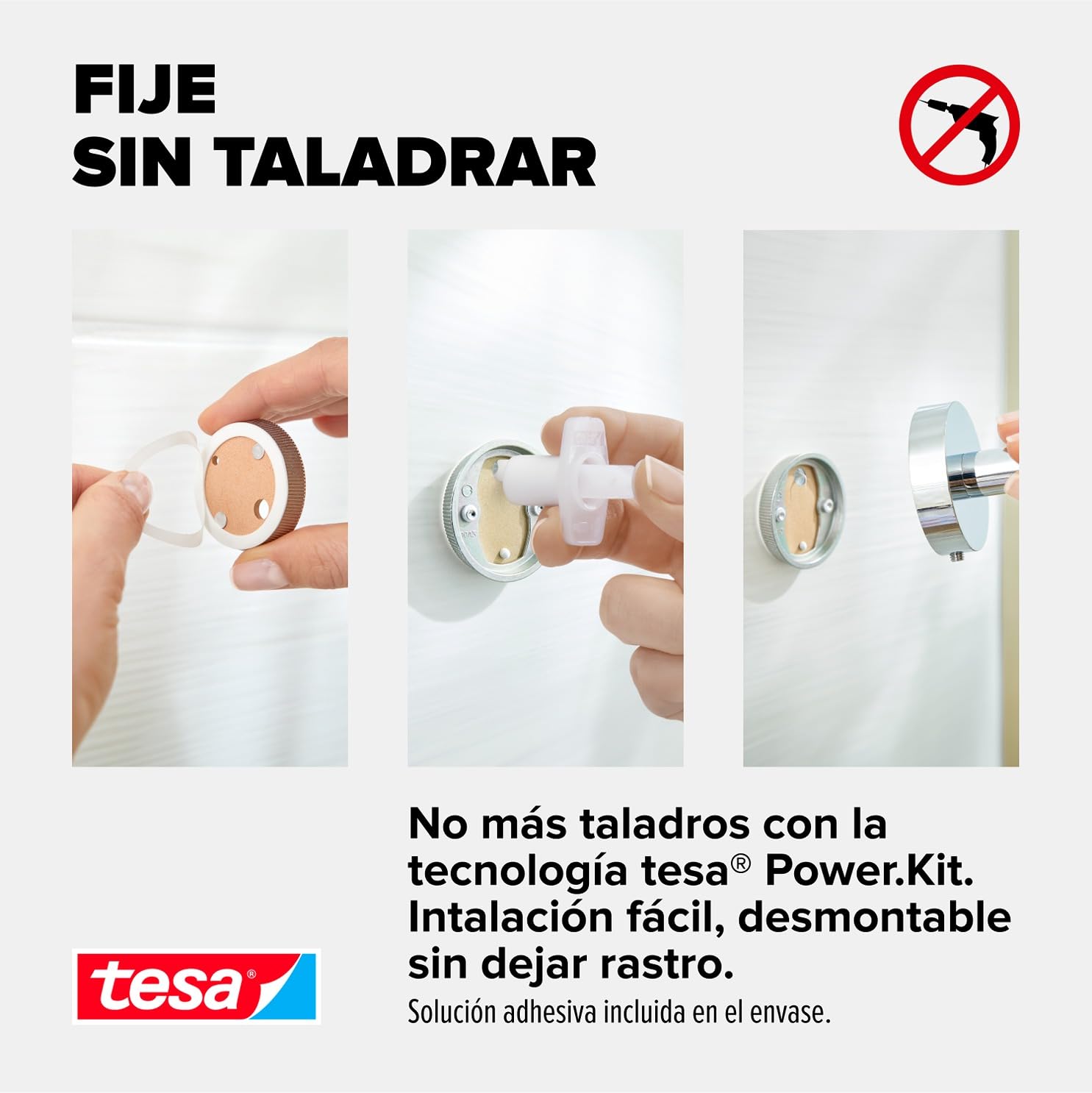 tesa Estante de Cristal para Baño SMOOZ - Estante de Cristal Satinado y Metal Cromado - Inoxidable - Resistente al Agua - Incluye Solución Adhesiva de Montaje