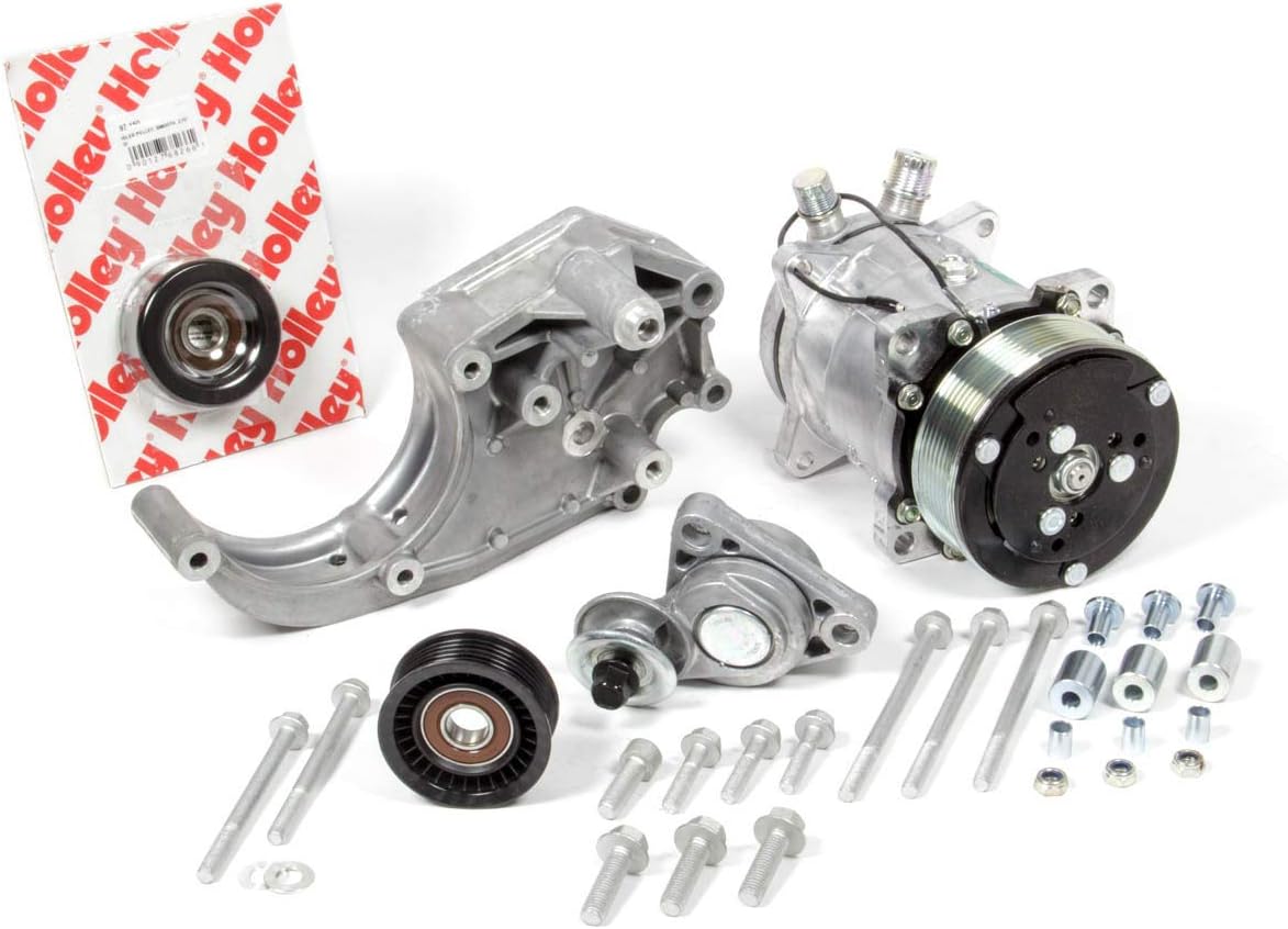 Holley 20-141 LS A/C Accessory Drive Kit - Includes SD508 A/C Compressor, Tensioner, & Pulleys