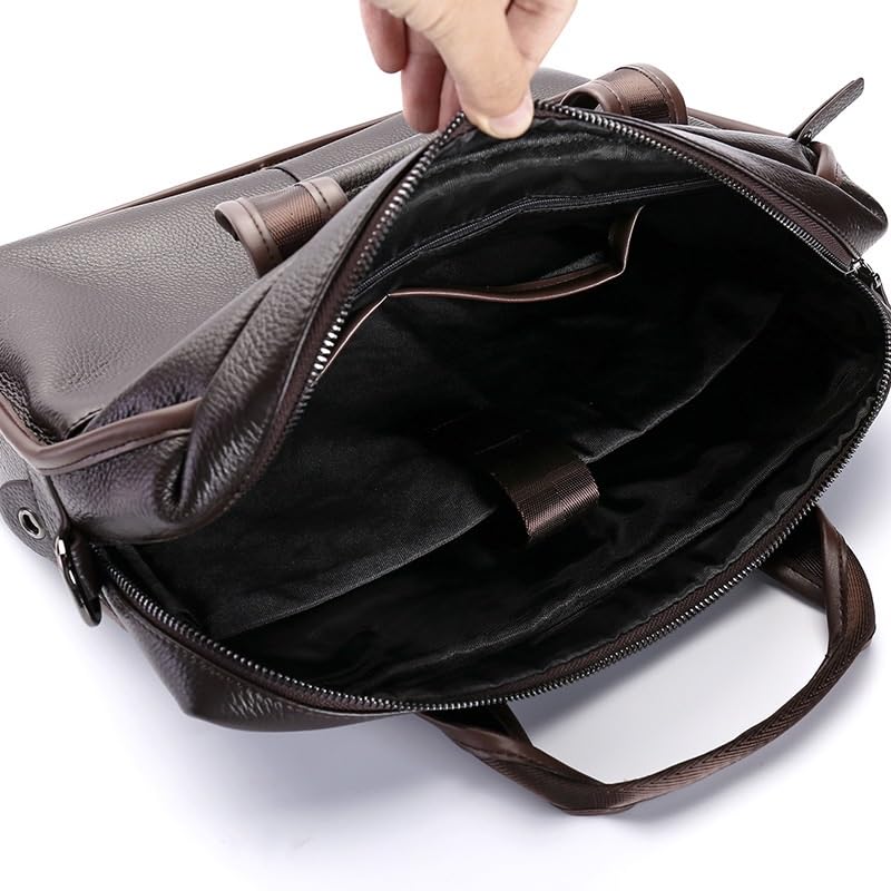 Nordic Men's Diagonal Cross Bag Horizontal Briefcase Shoulder Genuine Leather Bag for Office Commute 7