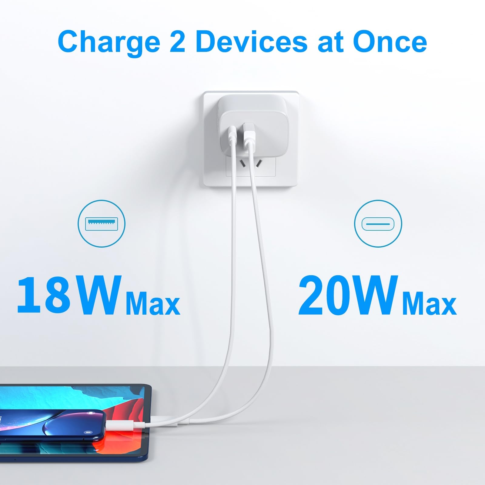 Tab S9 A9 Charger for Samsung Galaxy Tab S10 S9 S8 S7 S6 A9 A9+ Plus A8 A7 S9 S5e S4 S3 20W Type-C Power Adapter FE S6 Lite (2024) Tablet