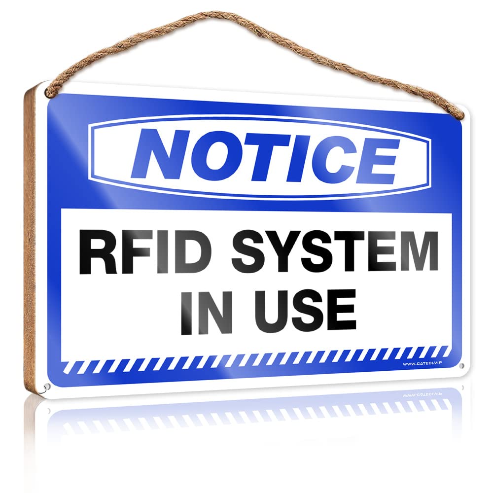 HELIOFORGE Wood Welcome Sign Notice Rfid System In Use Wooden Sign(23X35CM)