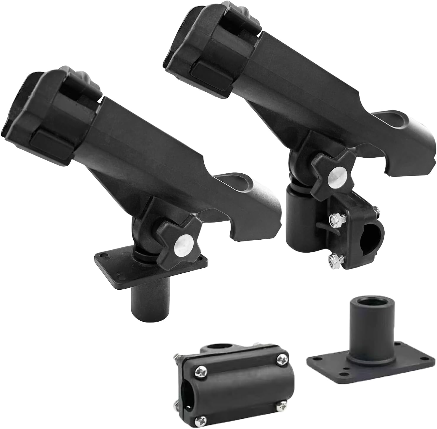 LBW Boat Fishing Rod Holder Rail Mount Rod Holder Adjustable Dual-use Fishing Pole Holder for Boat Kayak Canoe Side Mount Rod Holder 2 Pack LBW Boat Fishing Rod Holder Rail Mount Rod Holder Adjustable Dual-use Fishing Pole Holder for Boat Kayak Canoe Side Mount Rod Holder 2 Pack