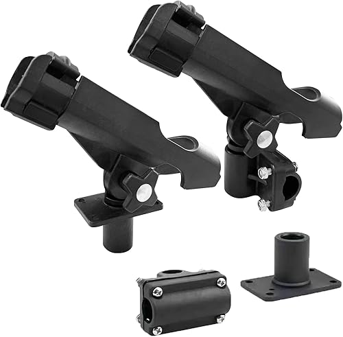 LBW Soportes para caña de pescar para barco, soporte de caña de montar en cubierta lateral, soporte ajustable para caña de pescar kayak, soporte