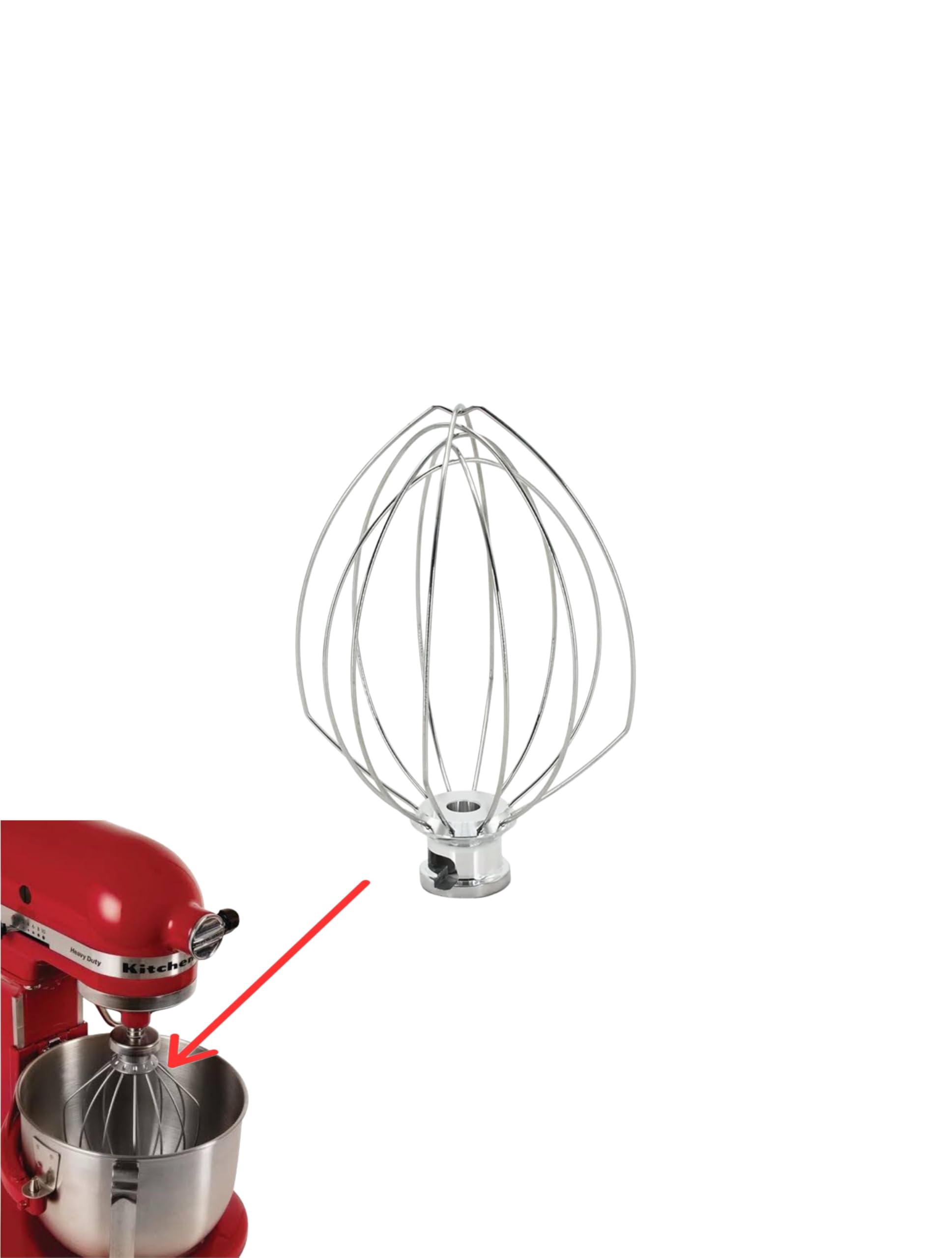 Edelstahl Schneebesen 5K5A2WW für KitchenAid HEAVY DUTY/PROFESSIONAL Küchenmaschinen