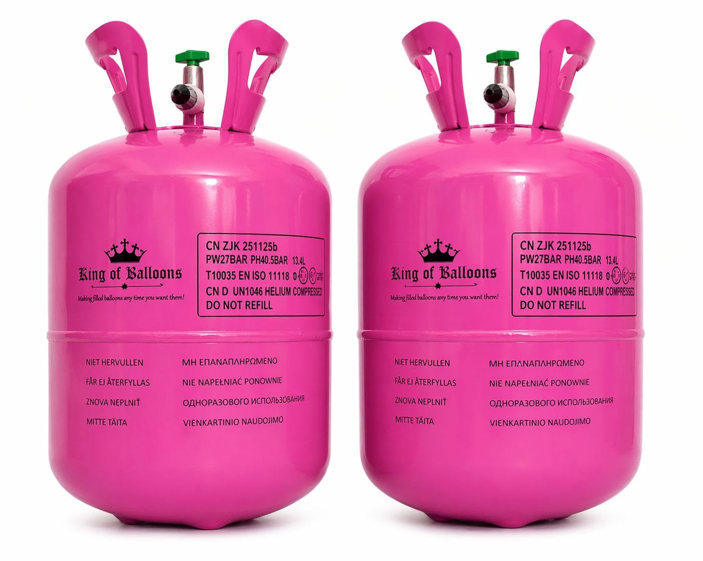 Pack of 2 Helium Balloon Tanks – Disposable Helium Cylinders for Party Balloons, Fills Up to 60 Balloons Total (30 Each Tank), Easy to Use for Birthdays, Weddings & Events.