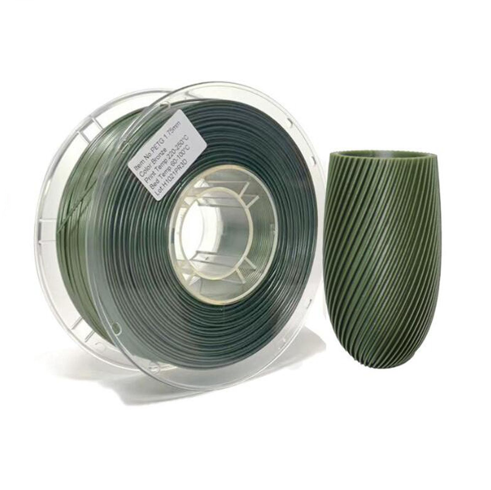 PETG 3D-Filament, 1,75 mm +/- 0,03, kg Spule, mehrfarbig, hohe Zähigkeit gilt für(Bronze)