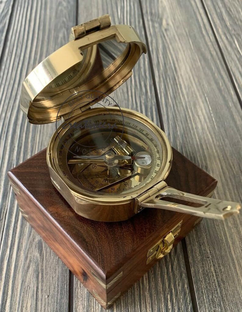 Brunton Brunton - Brújula de bolsillo de latón con caja de madera