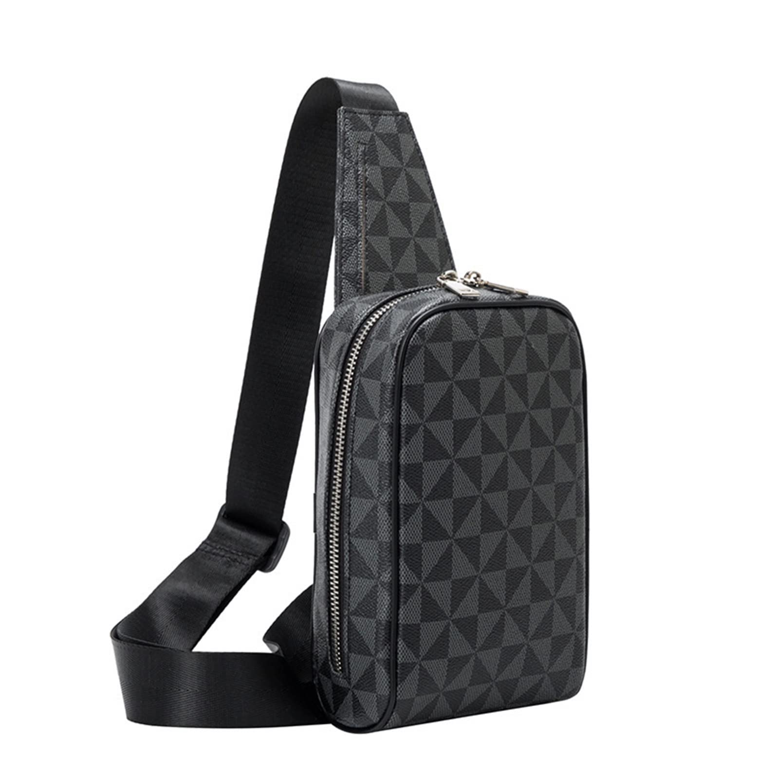 IMPREC Sling Backpack Men Men's Chest Bag Small Shoulder Cross Bag GXD Lattice Pattern Mobile Phone Chest Bag (Color : Hortel�)